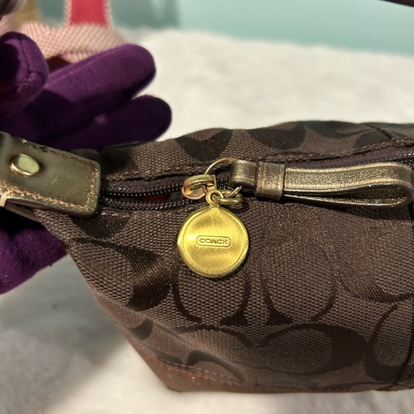 COACH Pouchette in brown canvas. Handbag. - Picture 4 of 9